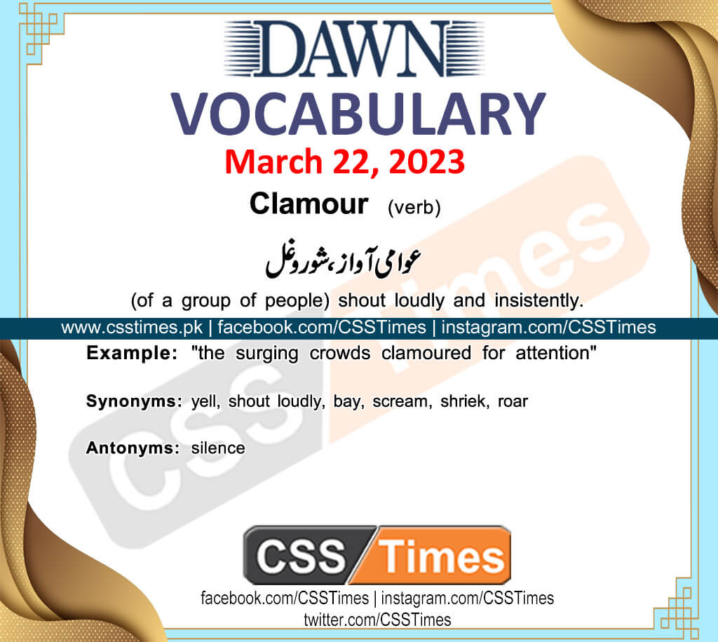 Daily DAWN News Vocabulary with Urdu Meaning (22 March 2023)