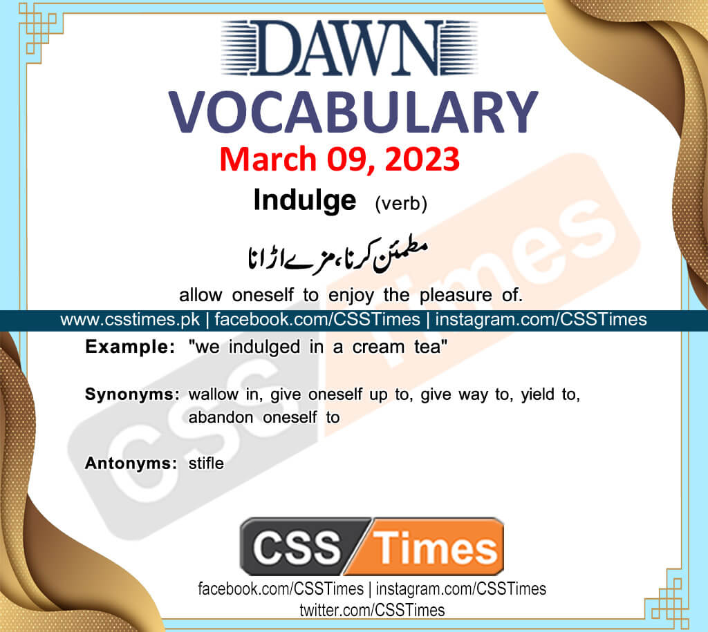 Daily DAWN News Vocabulary with Urdu Meaning (09 March 2023)