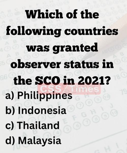 MCQs on the Shanghai Cooperation Organisation (SCO)