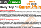 Daily Top-10 Current Affairs MCQs / News (June 09 2023) for CSS