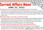 Daily Top-10 Current Affairs MCQs / News (June 23 2023) for CSS