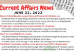 Daily Top-10 Current Affairs MCQs / News (June 22 2023) for CSS