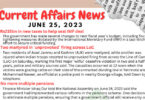 Daily Top-10 Current Affairs MCQs / News (June 25 2023) for CSS