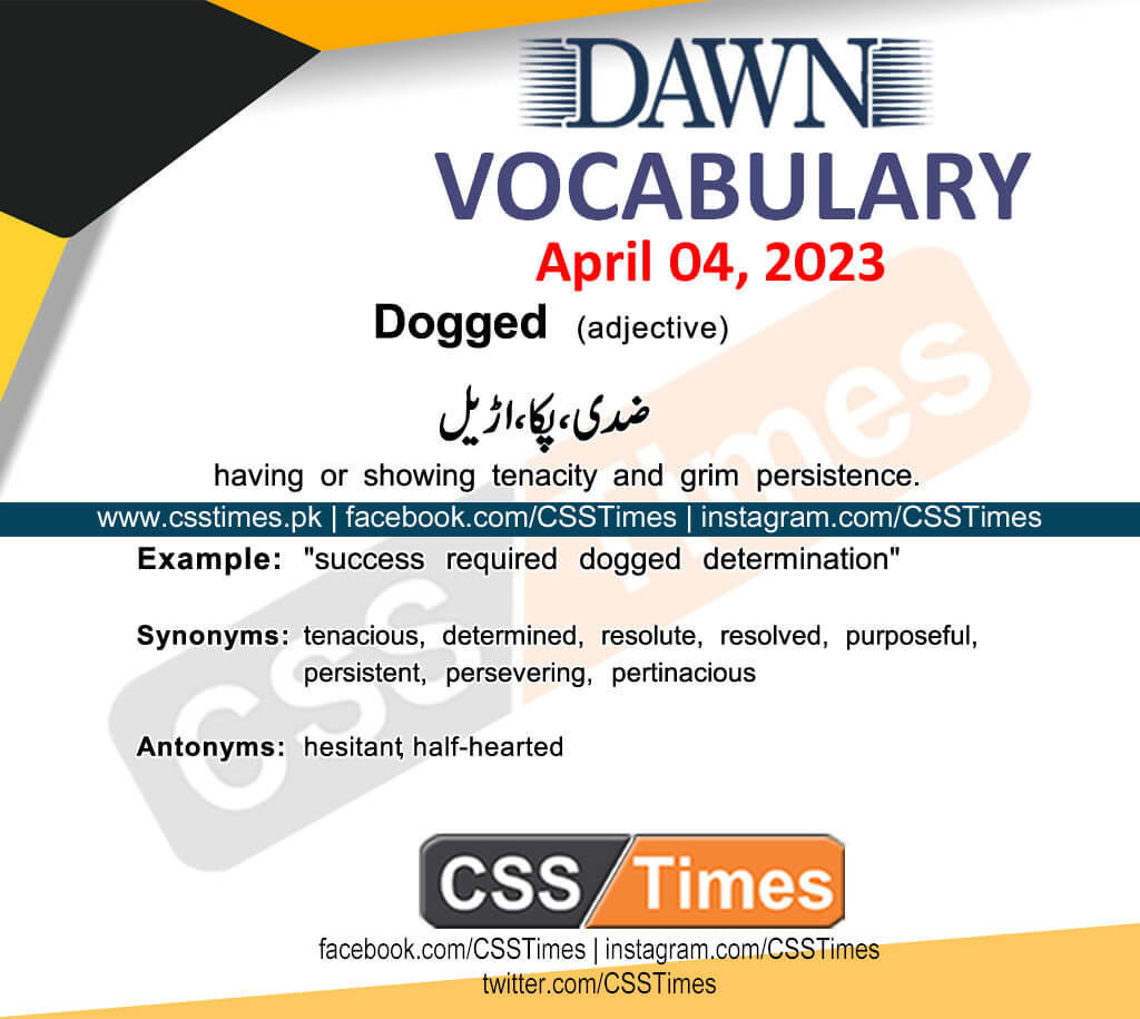 Daily DAWN News Vocabulary with Urdu Meaning (04 April 2023)