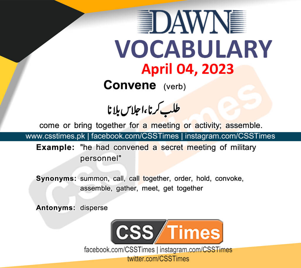 Daily DAWN News Vocabulary with Urdu Meaning (04 April 2023)
