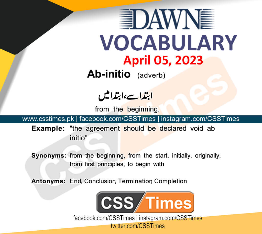 Daily DAWN News Vocabulary with Urdu Meaning (05 April 2023)