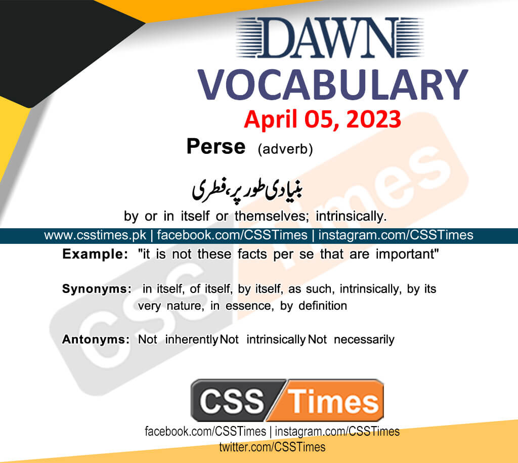 Daily DAWN News Vocabulary with Urdu Meaning (05 April 2023)