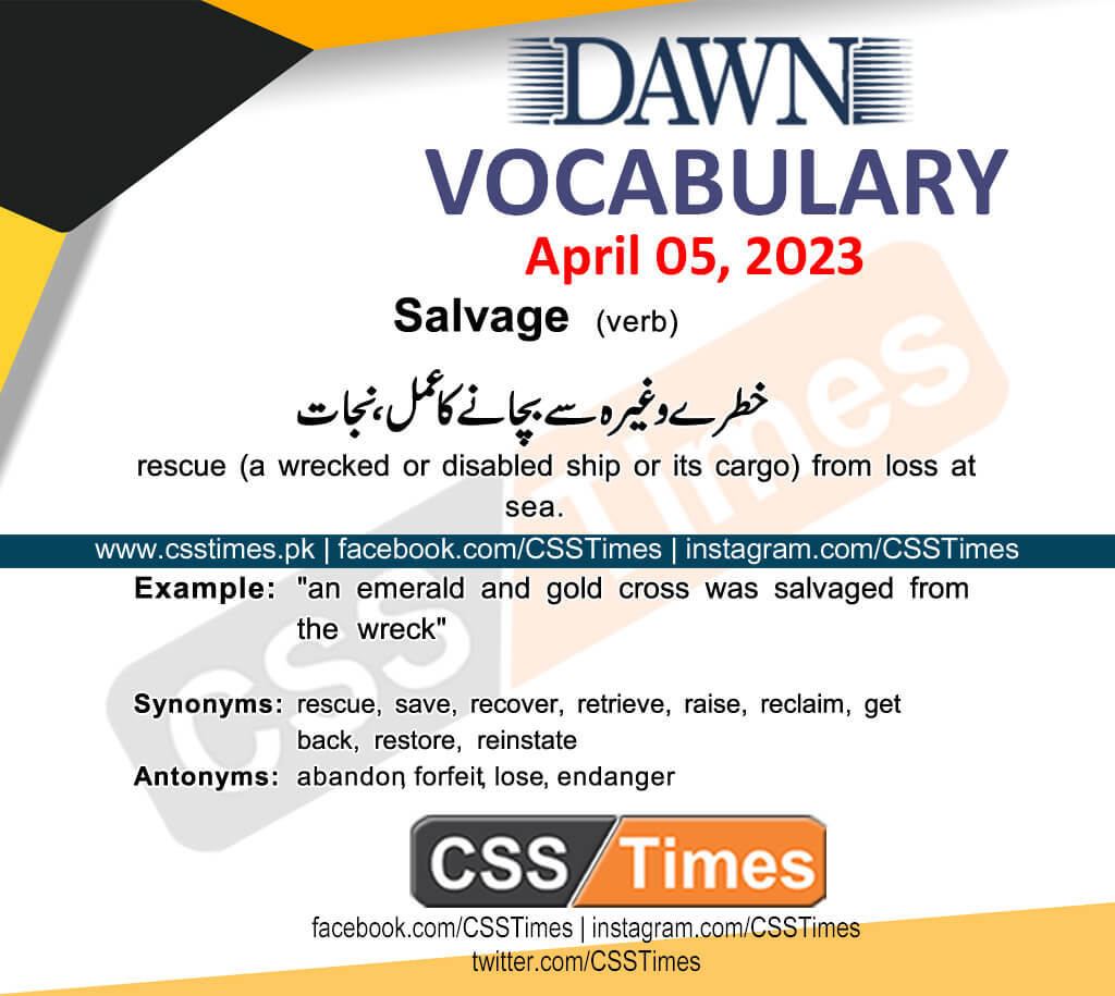 Daily DAWN News Vocabulary with Urdu Meaning (05 April 2023)