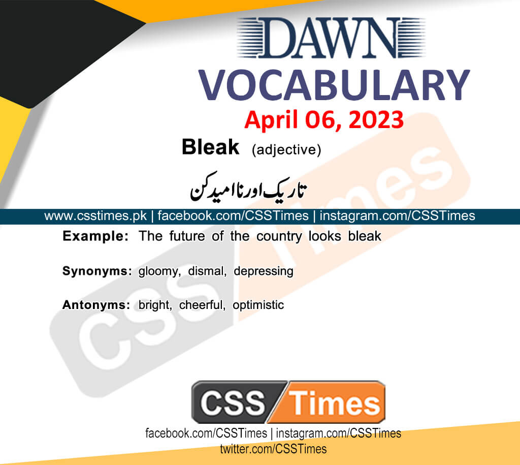 Daily DAWN News Vocabulary with Urdu Meaning (06 April 2023)