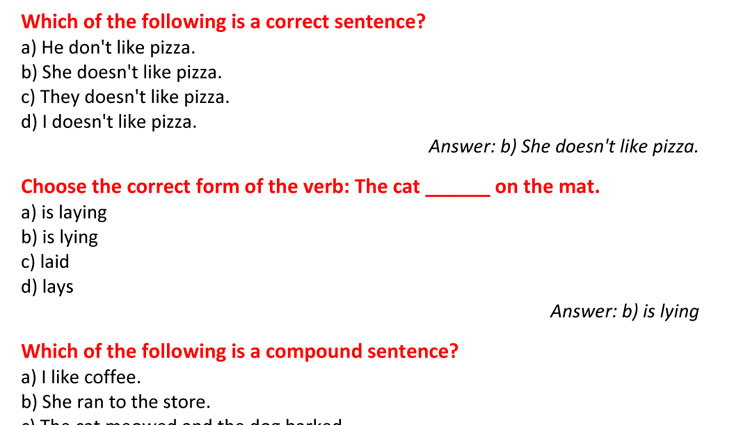 English Grammar MCQs: Test Your Language Skills with 50 Questions