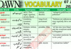 Daily DAWN News Vocabulary with Urdu Meaning (07 June 2023)