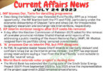 Daily Top-10 Current Affairs MCQs / News (July 24 2023) for CSS