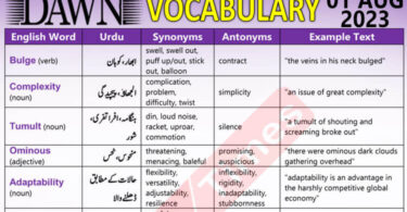 Daily DAWN News Vocabulary with Urdu Meaning 01 Aug 2023 1