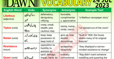 Daily DAWN News Vocabulary with Urdu Meaning (24 July 2023)