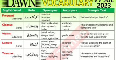 Daily DAWN News Vocabulary with Urdu Meaning 27 July 2023 1