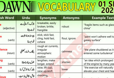 Daily DAWN News Vocabulary with Urdu Meaning (01 Sep 2023)