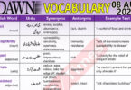 Daily DAWN News Vocabulary with Urdu Meaning (08 Aug 2023)