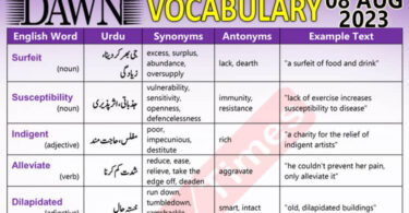 Daily DAWN News Vocabulary with Urdu Meaning (08 Aug 2023)