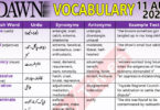 Daily DAWN News Vocabulary with Urdu Meaning (11 Aug 2023)