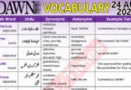 Daily DAWN News Vocabulary with Urdu Meaning (24 Aug 2023)