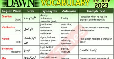 Daily DAWN News Vocabulary with Urdu Meaning (19 Sep 2023)