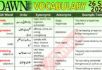 Daily DAWN News Vocabulary with Urdu Meaning (26 Sep 2023)