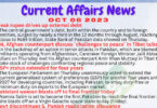 Daily Top-10 Current Affairs MCQs / News (October 06 2023) for CSS