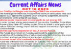 Daily Top-10 Current Affairs MCQs / News (October 18 2023) for CSS