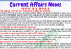 Daily Top-10 Current Affairs MCQs / News (November 23 2023) for CSS