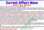 Daily Top-10 Current Affairs MCQs / News (November 28 2023) for CSS