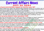 Daily Top-10 Current Affairs MCQs / News (November 30 2023) for CSS