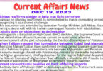 Daily Top-10 Current Affairs MCQs / News (December 19 2023) for CSS