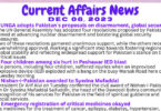 Daily Top-10 Current Affairs MCQs / News (December 06 2023) for CSS