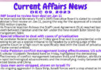 Daily Top-10 Current Affairs MCQs / News (December 09 2023) for CSS