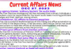 Daily Top-10 Current Affairs MCQs / News (December 27 2023) for CSS