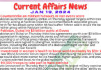 Daily Top-10 Current Affairs MCQs / News (January 19 2024) for CSS