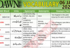 Daily DAWN News Vocabulary with Urdu Meaning (06 Jan 2024)
