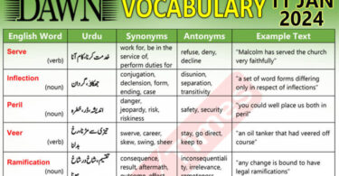 Daily DAWN News Vocabulary with Urdu Meaning (11 Jan 2024)