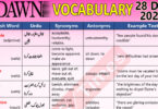 Daily DAWN News Vocabulary with Urdu Meaning (28 Dec 2023)