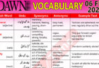 Daily DAWN News Vocabulary with Urdu Meaning (06 Feb 2024)