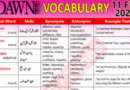 Daily DAWN News Vocabulary with Urdu Meaning (11 Feb 2024)