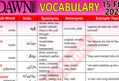 Daily DAWN News Vocabulary with Urdu Meaning (15 Feb 2024)