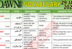 Daily DAWN News Vocabulary with Urdu Meaning (29 Jan 2024)
