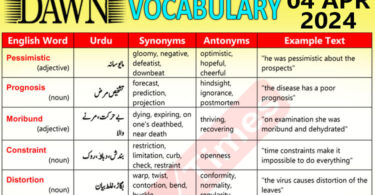 Daily DAWN News Vocabulary with Urdu Meaning (03 Apr 2024)