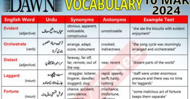 Daily DAWN News Vocabulary with Urdu Meaning (10 Mar 2024)