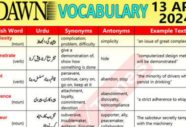 Daily DAWN News Vocabulary with Urdu Meaning (13 Apr 2024)