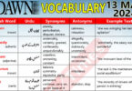 Daily DAWN News Vocabulary with Urdu Meaning (13 Mar 2024)