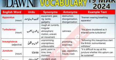 Daily DAWN News Vocabulary with Urdu Meaning (19 Mar 2024)