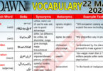 Daily DAWN News Vocabulary with Urdu Meaning (22 Mar 2024)