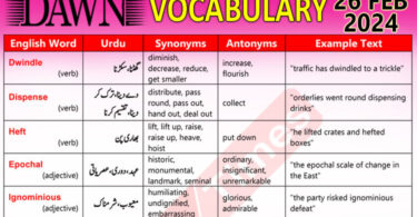Daily DAWN News Vocabulary with Urdu Meaning 26 Feb 2024 1